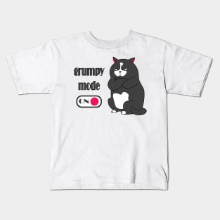 Grumpy mode on fat cat Kids T-Shirt